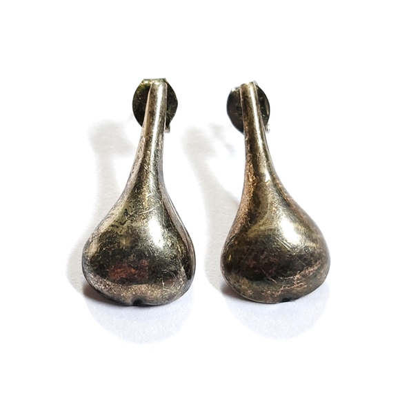 Jewelry - Vintage Sterling Silver 925 Hershey Kiss Teardrop Earrings